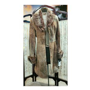 Reilly Olmes Leather  with Fur trim Coat size S